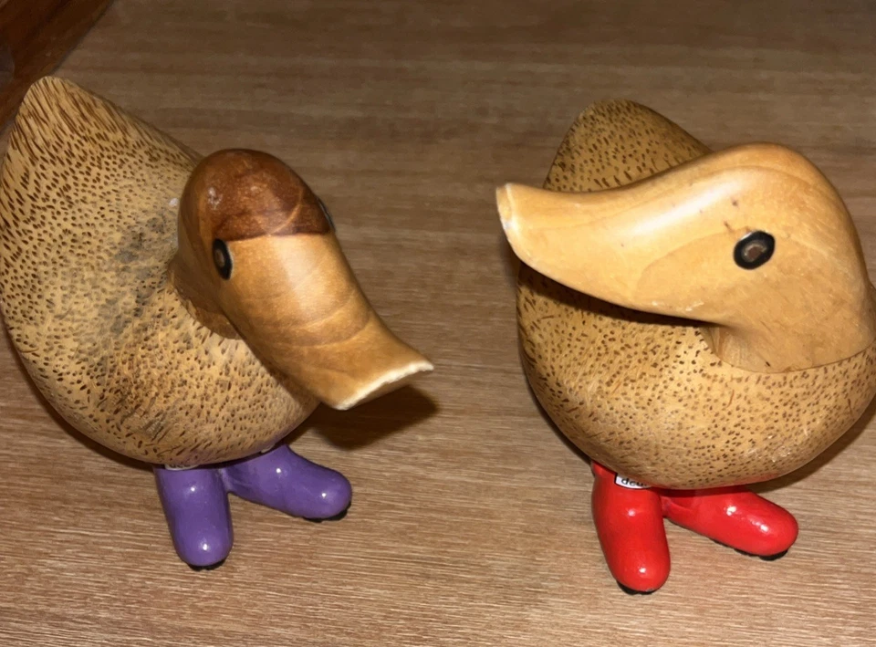 Botas de agua DCUK The Duck Company Natural Welly Ducklet azul manchado madera 5 1/2" Foto 2 de 4