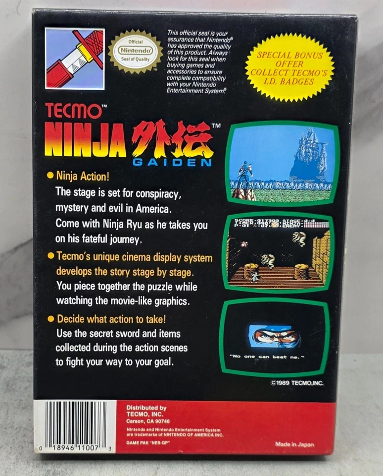 Ninja Gaiden Nintendo NES CIB Complete Excellent Condition - Image 2 of 4