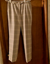 Vintage Fine Pendleton Woolen Slacks/Pants,Lined,Beige Plaid 10Petite Excellent 