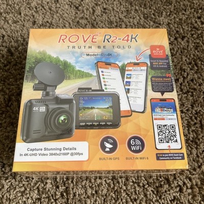 ROVE R2-4K Dash Cam Model R2-4K Detail 4K-UHD Video 3840x2160P New in Box