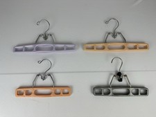 Vintage Lot of 4 Tamor Type Plastic Clamp Hangers Pants Skirts Trousers