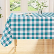 Rectangle Table Cloth, Waterproof Vinyl Tablecloths with Flannel Backing, Wip...