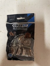 GRIPIT 20mm Plasterboard Fixing - 8 Pack (Brown) Stud Wall Anchor Max Load 93kg
