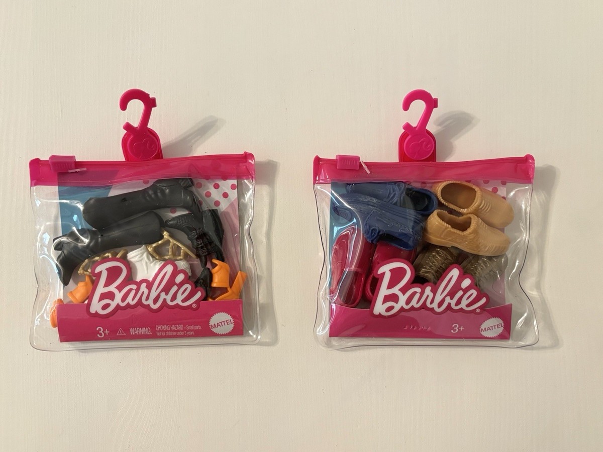 Barbie Fashionistas Accessory Shoe Pack Pairs Black Boots Ken Pack  Shoes