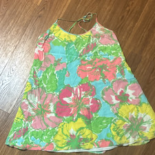 Lilly Pulitzer Multicolor Floral Halter Slip Dress Sleeveless Size M