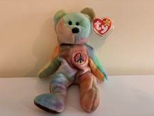 Ty Beanie Baby Peace Bear – Mint Swing Tag – Stamp 116 – Clean Condition