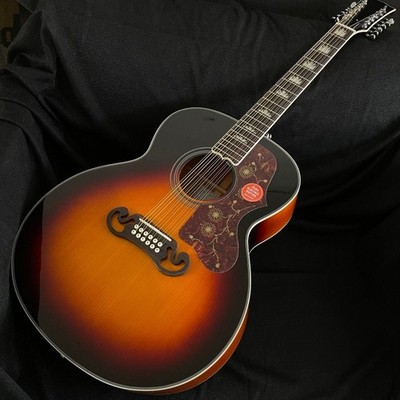 42'J200 acoustic electric guitar with pickups sunburst solid spruce top bone nut