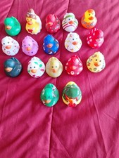 Random Xmas Small Rubber Ducks No Duplicates Lot Of 17
