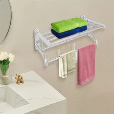 Towel Rack Bathroom Hotel Rail Holder Stainless Steel Wall Mounted Storage Shelf