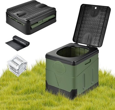 Campingtoilette faltbar, mobile WC, 12 Beutel, stabil, Outdoor, kompakt