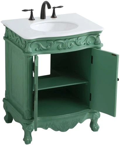 Elegant Lighting VF-1008-VW Danville 30" Tall Cabinet and Quartz - Vintage Mint - Picture 9 of 12