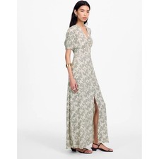Madewell Puff Sleeve V Neck Floral Midi Dress US Women's 4