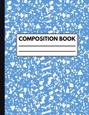 COMPOSITION BOOK 8 1/2 x 11 100 pages MARBLE BLUE WHITE: Ruled paper, Comp