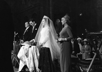 Mar�a del Pilar de Borbon Don Luis Gomez-Acebo at their wedding Li- Old Photo 4