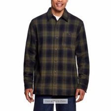 Weatherproof Vintage Men's Heavyweight Flannel Fleece Shirt Jacket (X-LARGE)