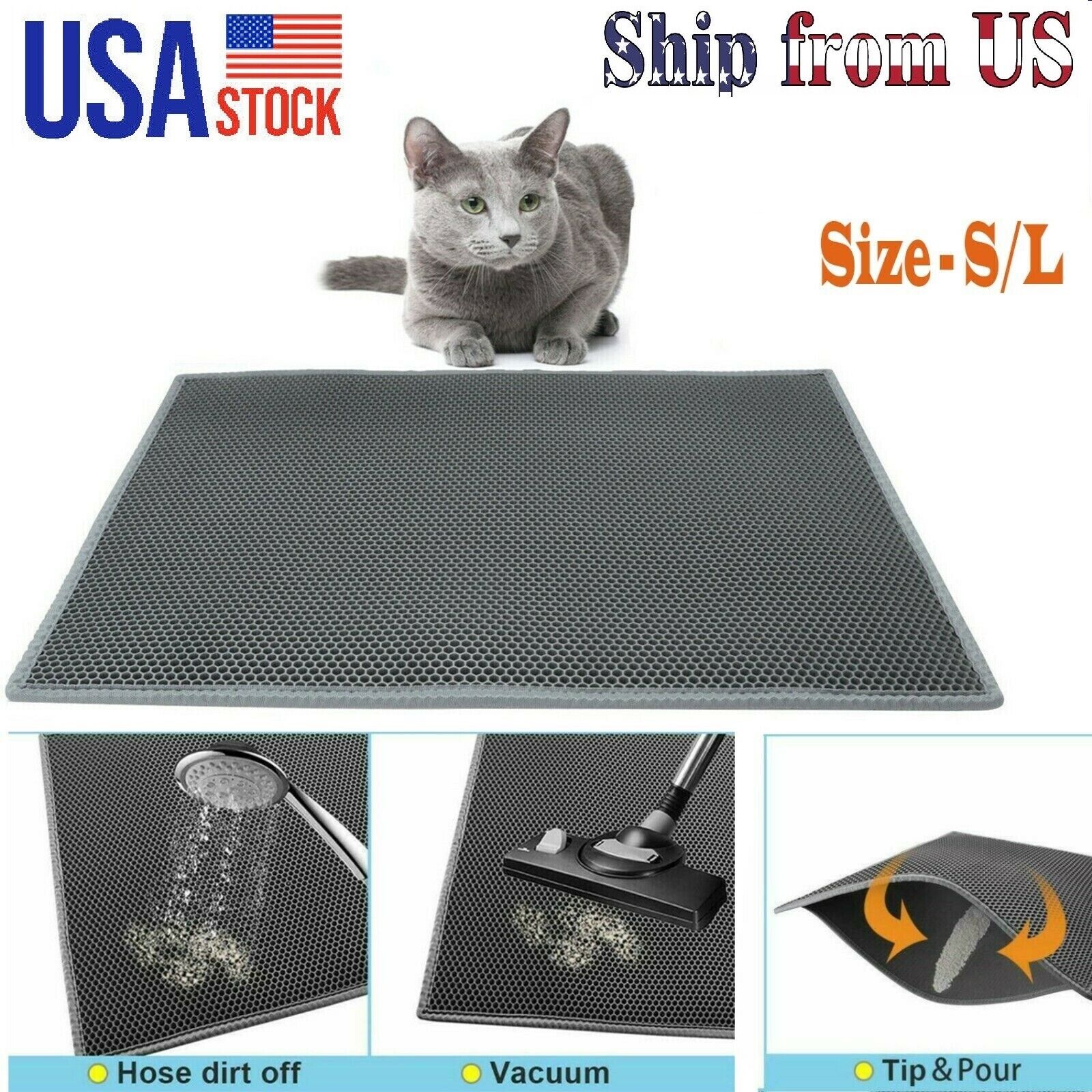 Slecht uitsterven De onze Cat Litter Tray Mat Double-Layer Pad Trapper EVA Foam Rubber Rug for Cats  Kitten | eBay