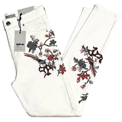 Topshop Jeans A Vita Alta Bianchi Jeans Moto TOPSHOP Jamie Vita