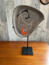 Peter & Denise Orlando Ceramic Incised Decor Abstract 50s ERA Jouve Capron Miro