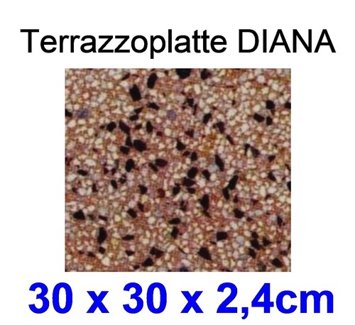 6 St Terrassenplatten verlegen kosten DIANA 30x30x2,4cm Terrazzoplatten Terrazzo - Bild 1 von 12