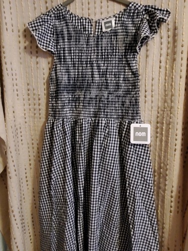 Adorable Summer NWT Gingham NOM Harper Maternity Maxi Dress Size M - Picture 2 of 4