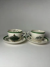 Spode Christmas Tree S3324 Tea Cup and Saucer Set Made in England (E1)