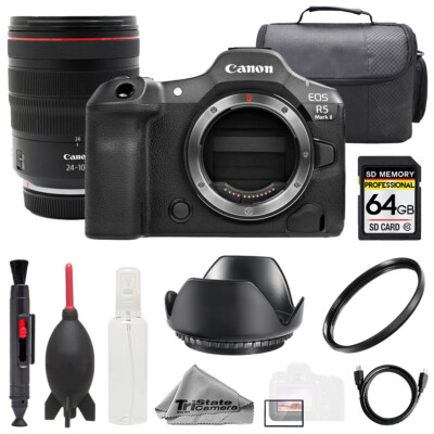 Canon EOS R5 II Camera + 24-105mm IS USM Lens + 64GB + Bag+ UV Filter- Basic Kit