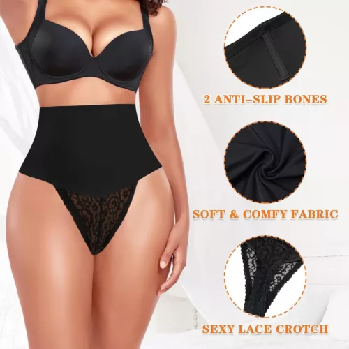 Women Tummy Control Body Shaper Trainer High-Waist Thong Panty Boned Shapewear - Picture 5 of 21