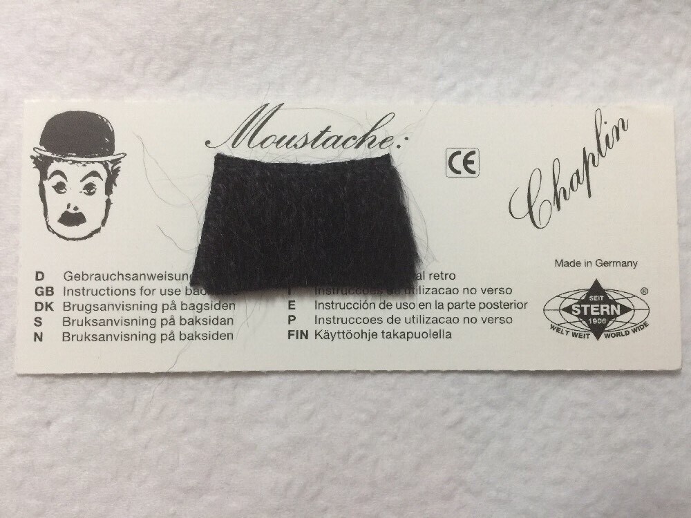 DISFRAZ BIGOTE CHAPLIN CARNAVAL HALLOWEEN, NUEVO. 91