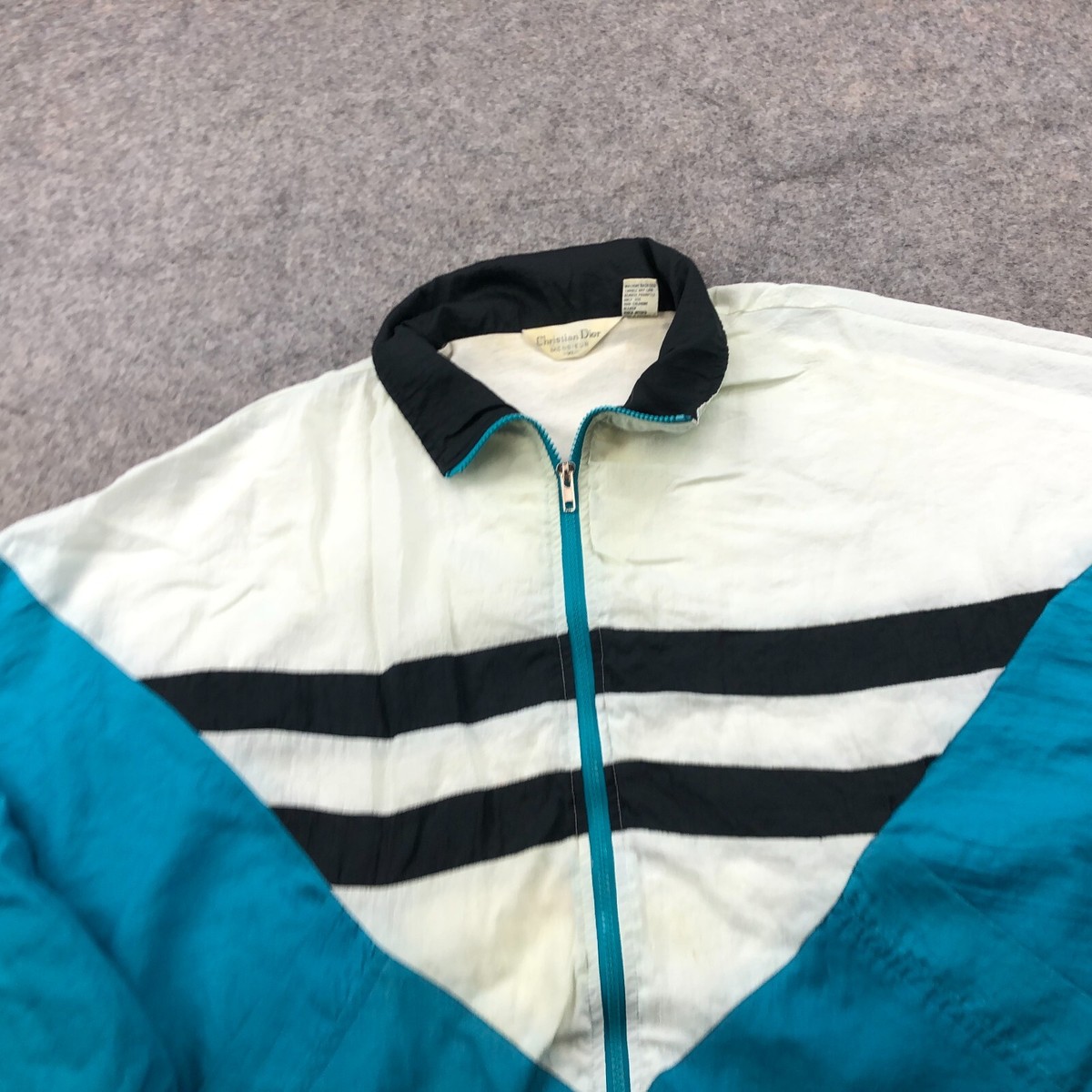 Vintage Christian Dior Monsieur Jacket Mens XL Blue White