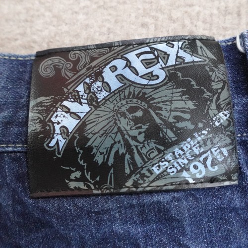 Vintage Avirex Jeans 32 x 32 Blue Cotton Baggy Wide Leg Y2K Embroidered - Picture 4 of 15