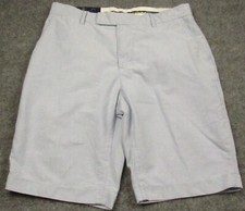 Polo Ralph Lauren Shorts Men 34 Blue Oxford Cloth Classic Fit Bermuda Flat Front