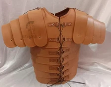 Medieval Leather LARP Jacket Long Viking Body Armor Leather Cuirass Halloween