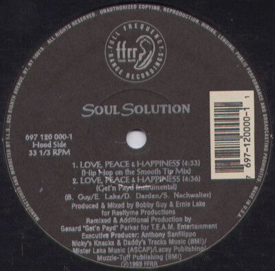 Soul Solution - Love, Peace & Happiness (12'') (Near Mint (NM or M-)) - 107557796