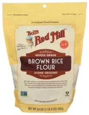 1x Bag Bobs Red Mill Whole Grain Brown Rice Flour 24 oz