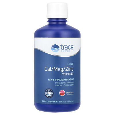 Liquid Cal/Mag/Zinc + Vitamin D3, Strawberry , 32 fl oz (946 ml)