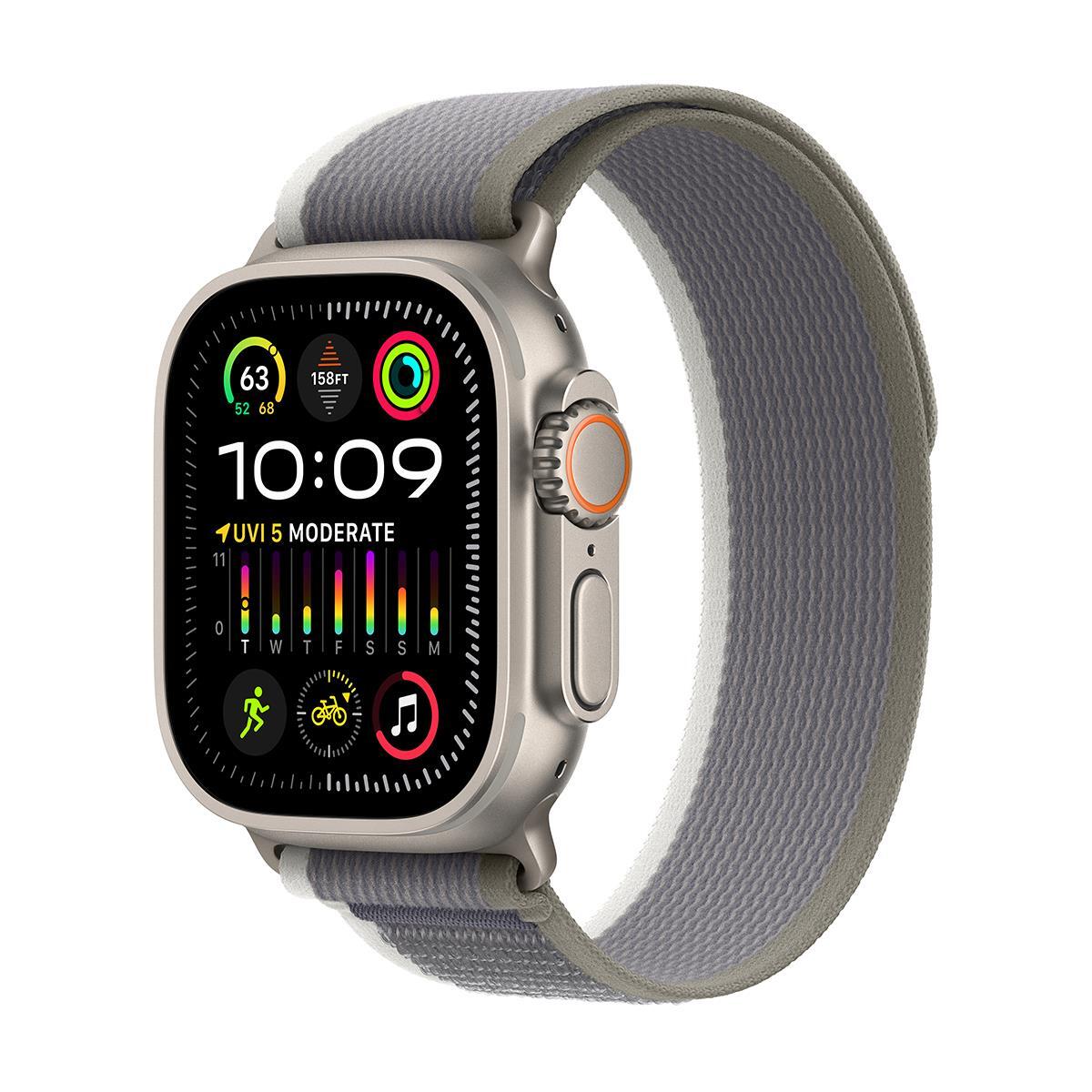 Apple Watch Ultra 2 49mm GPS/LTE Titanium Case Green/Gray Trail Loop MRF33LW/A-image
