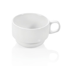 50x Tasse Obertasse 180 ml, wei&szlig;, Porzellan, Kaffeetasse