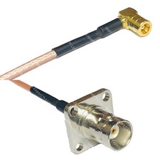 RG316 SMB FEMALE ANGLE to BNC Flange Female RF Cable Rapid-SHIP LOT