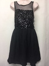 Forever 21 Women's Sleeveless Crew Neck Sequin Black Dress Size Varies       SM5