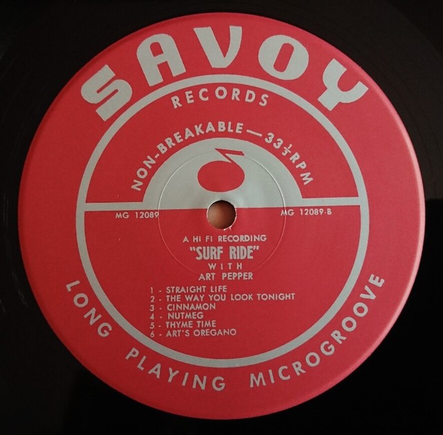 Art Pepper Surf Ride Savoy Mg12089 Japan OBI Vinyl LP 180g Master Board