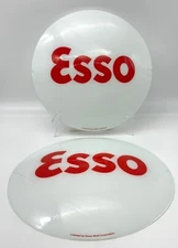 ESSO 13.5" GAS PUMP GLOBE FACES (SET OF 2)   HEAVY STRENGTH GLASS!!
