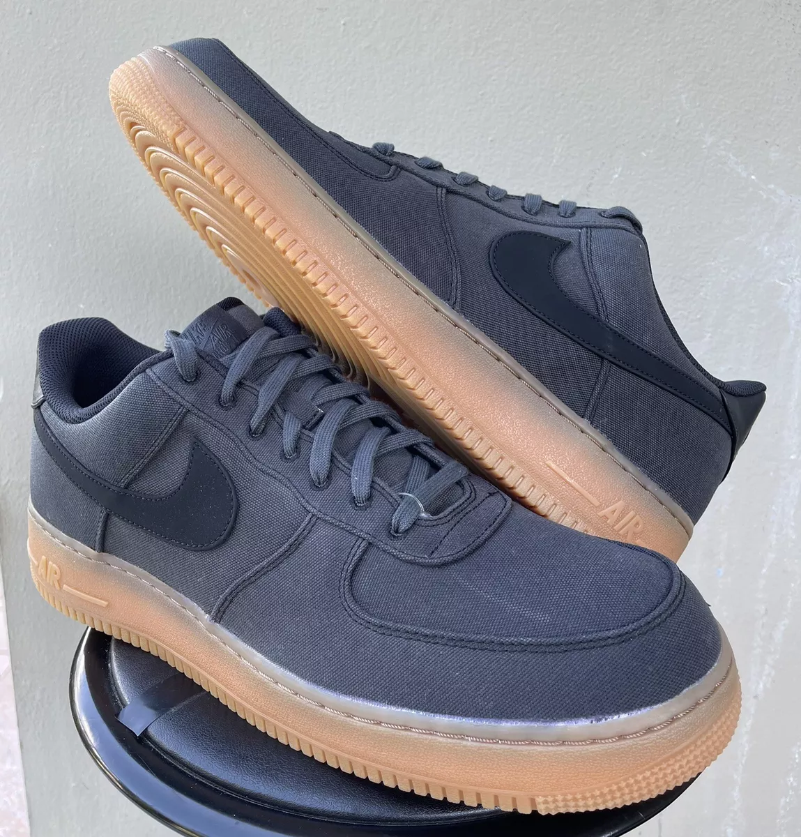 Rare DS NIKE AIR FORCE 1 ONE ‘07 LV8 Style Premium BLACK GUM SZ 14 AQ0117 002
