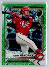 2021 Bowman #BCP-177 Austin Hendrick Chrome Prospects Mojo Refractor Green #/99