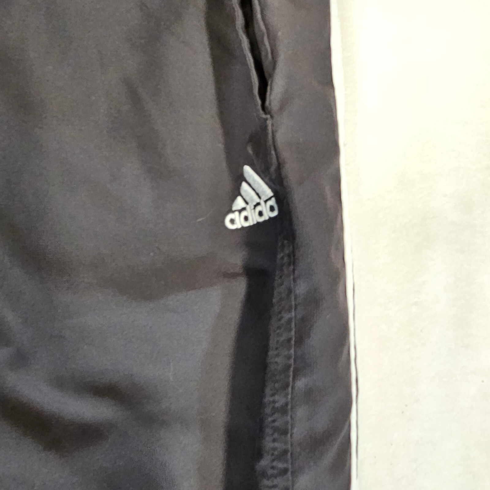 Adidas Mens Pants Track Three Side Stripes Black White Athletic Size M EUC thumbnail 3