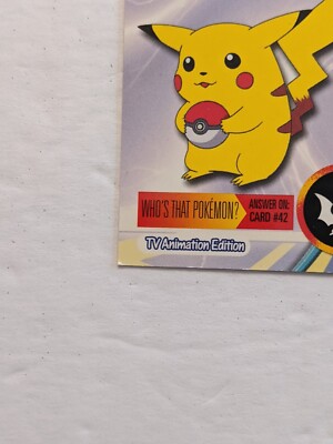 Pikachu Pokemon Topps Card #25 TV Animation Black Logo Pikachu Pokemon Topps Card #25 TV Animation Black Logo