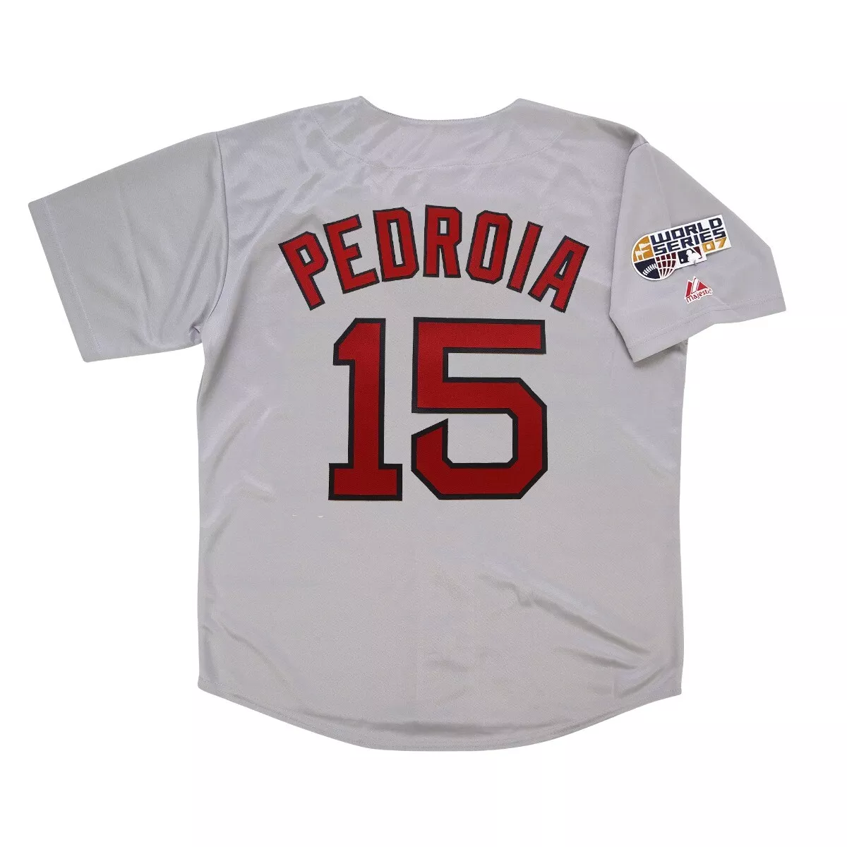 Dustin Pedroia 2007 Boston Red Sox Grey Road World Series Jersey