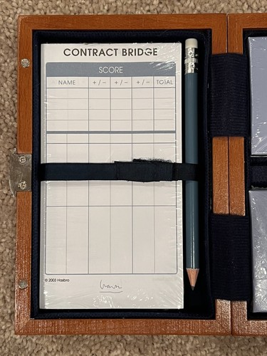 Michael Graves Bridge Game Set in Wood Case with Magnetic Latch EUC - Picture 2 of 13