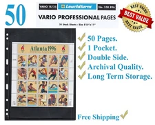 50 Lighthouse Vario 1S Pages 1 Pocket Double Side Black Archival Album Sheets