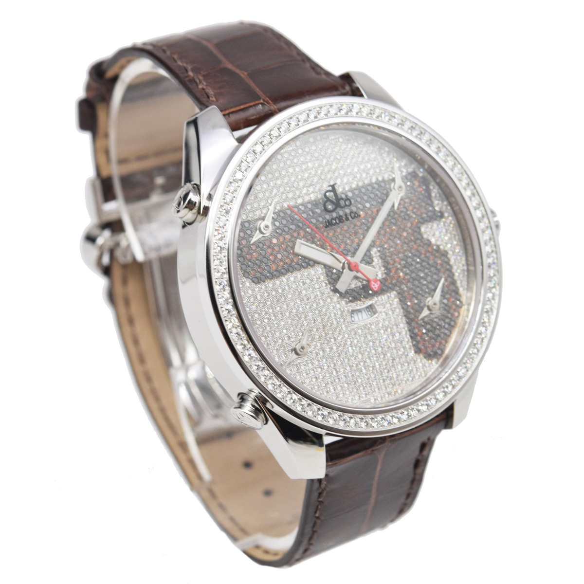 New Jacob&Co. Five Time Zones JU-GUN 46mm Stainless Steel Men's