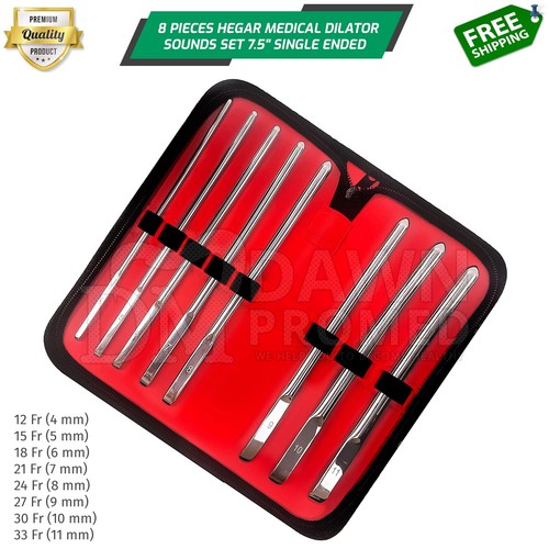8 Hegar Dilator Set 7.5" Medical Uterine Urethral Diagnostic Surgical Sounds S/E eBay